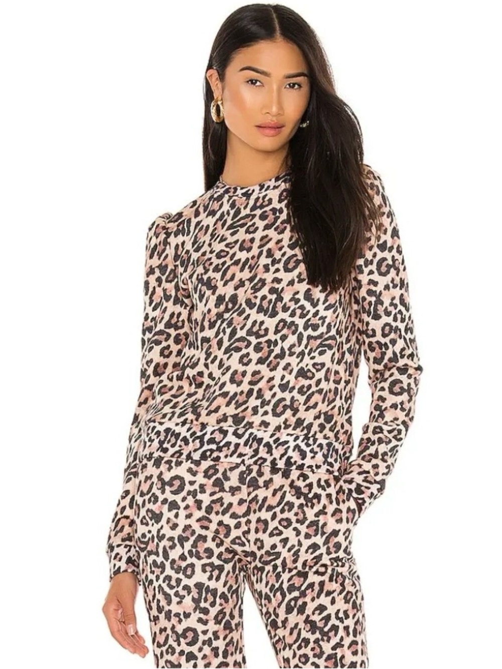 Generation Love Tan and Black Leopard sweatshirt Small Top